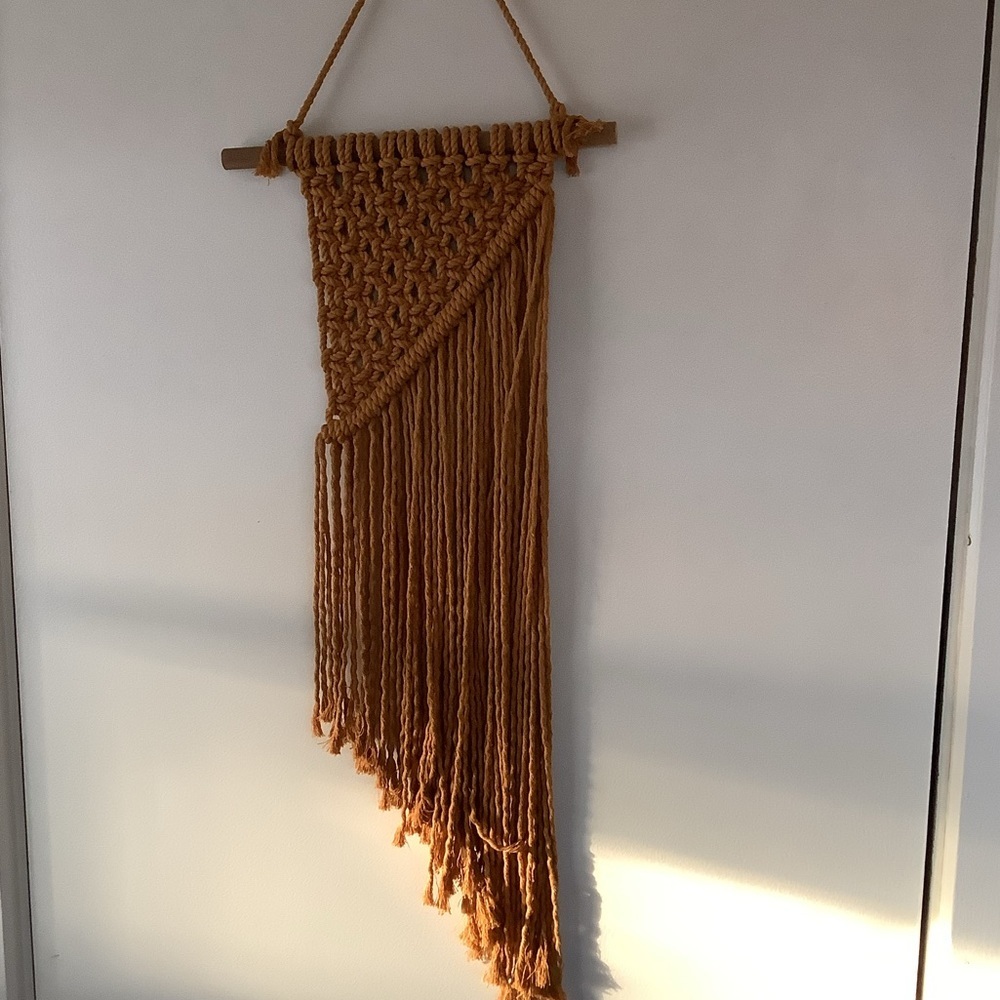 Ochre Yellow Handcrafted Macrame Wall Hanging